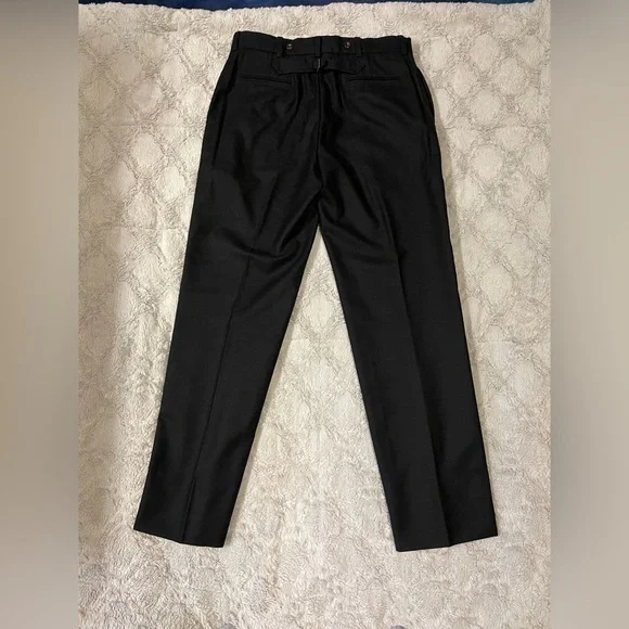 Ralph Lauren Men's Black Classic-Fit Wool Trousers Pants 35W 34L - Picture 2 of 13